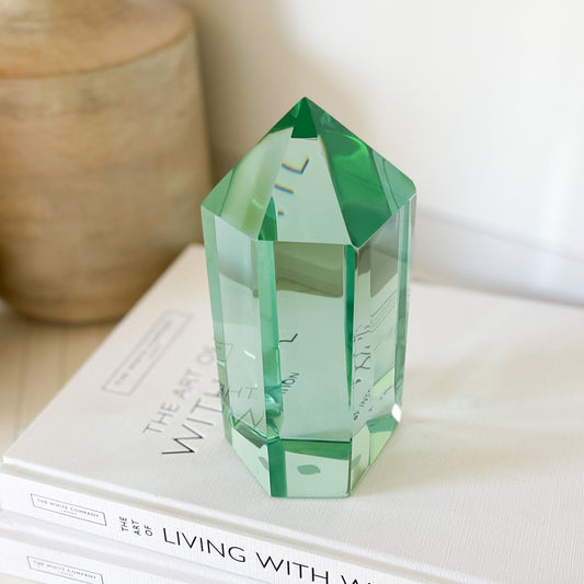 Faceted Green Glass Point