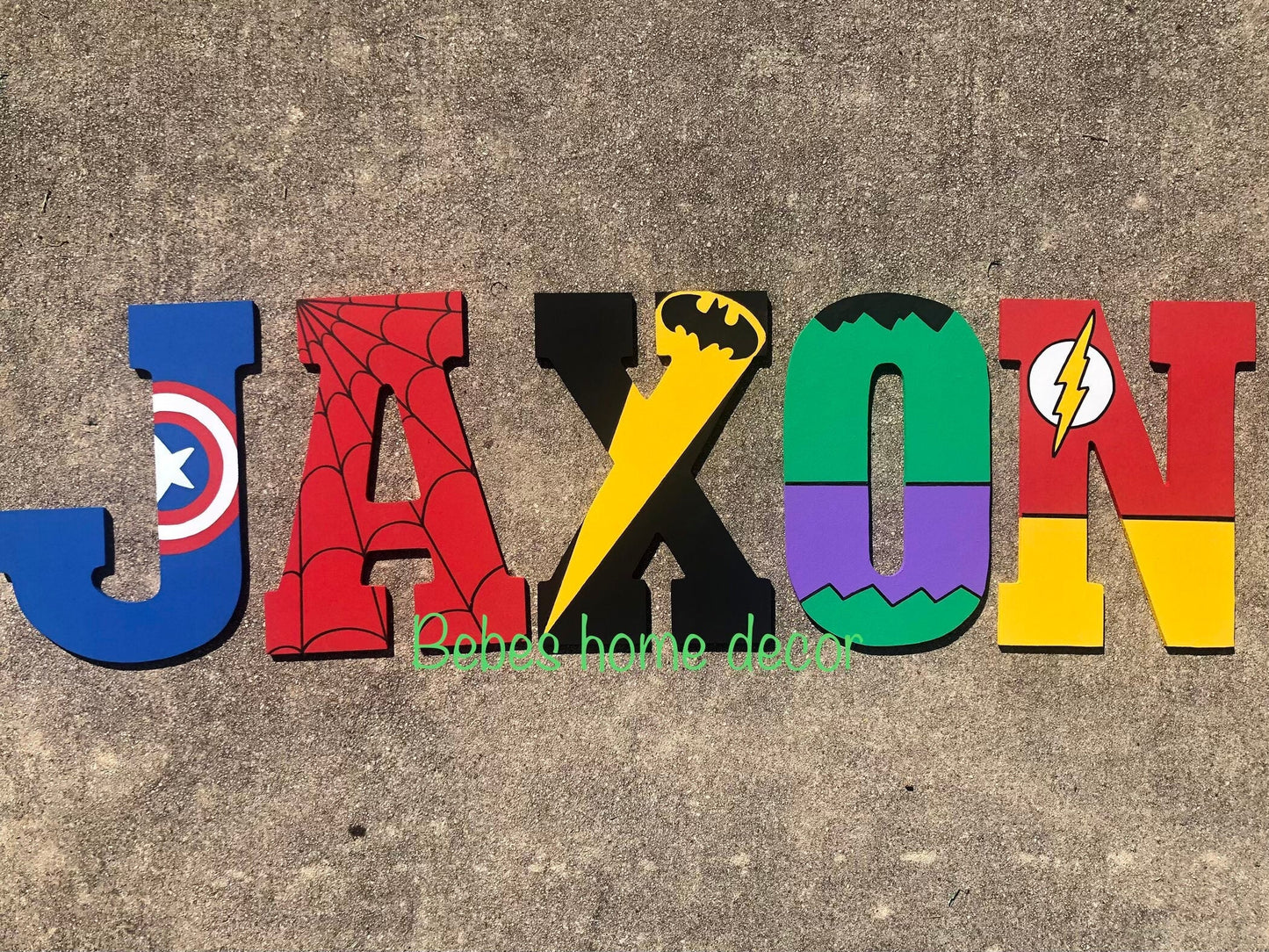 8in Hand Painted Superhero Wall Letters