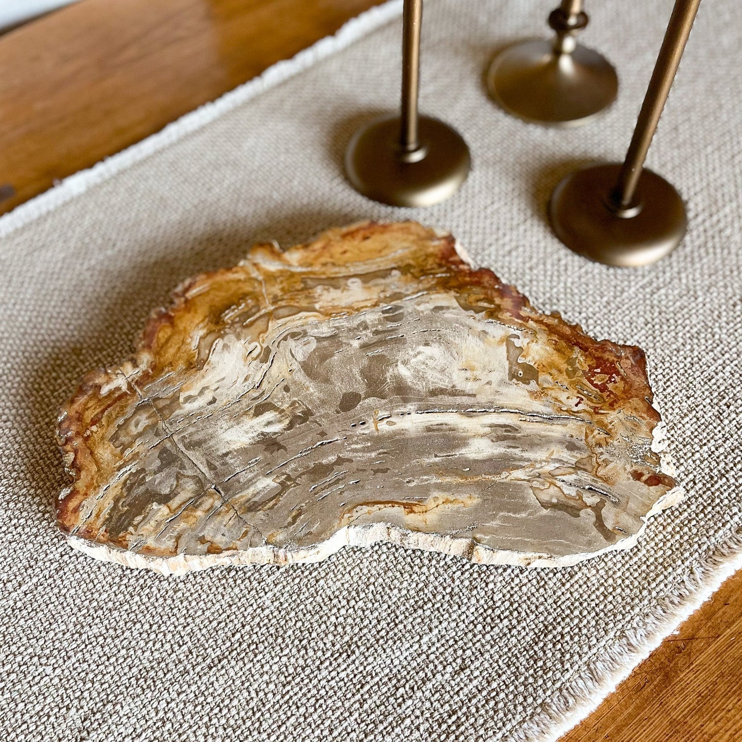 Natural Edge Petrified Wood Serving Board