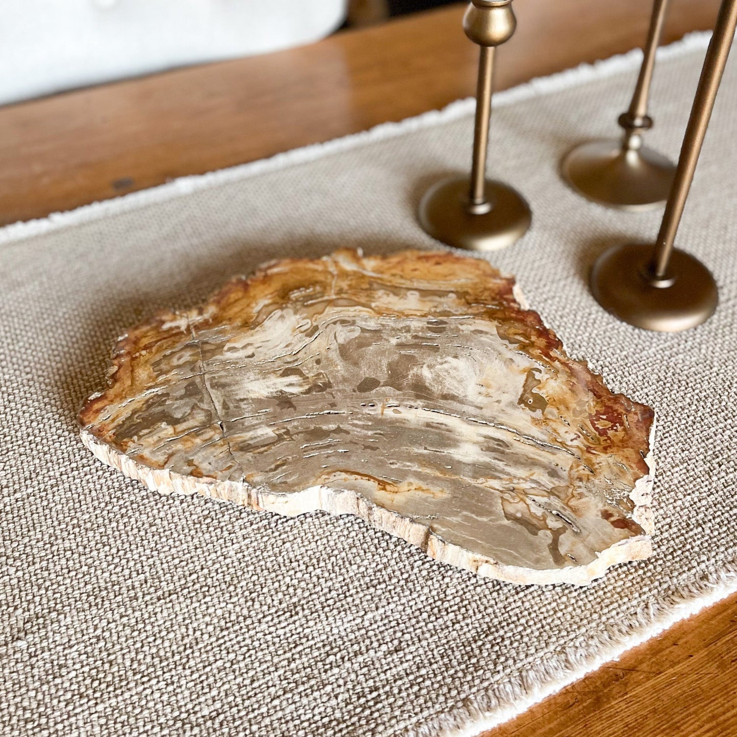 Natural Edge Petrified Wood Serving Board