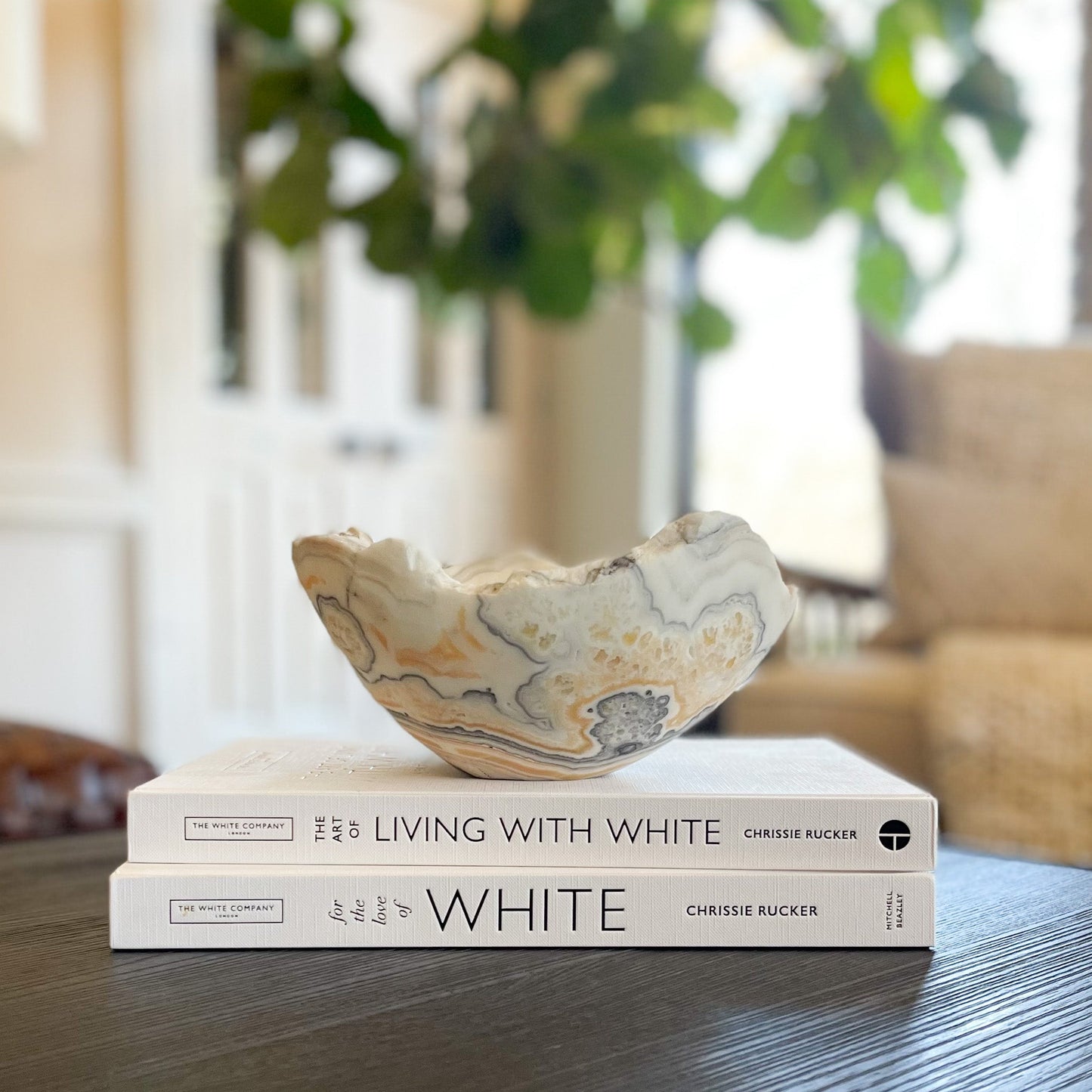 Hand Carved Zebra Calcite Bowl