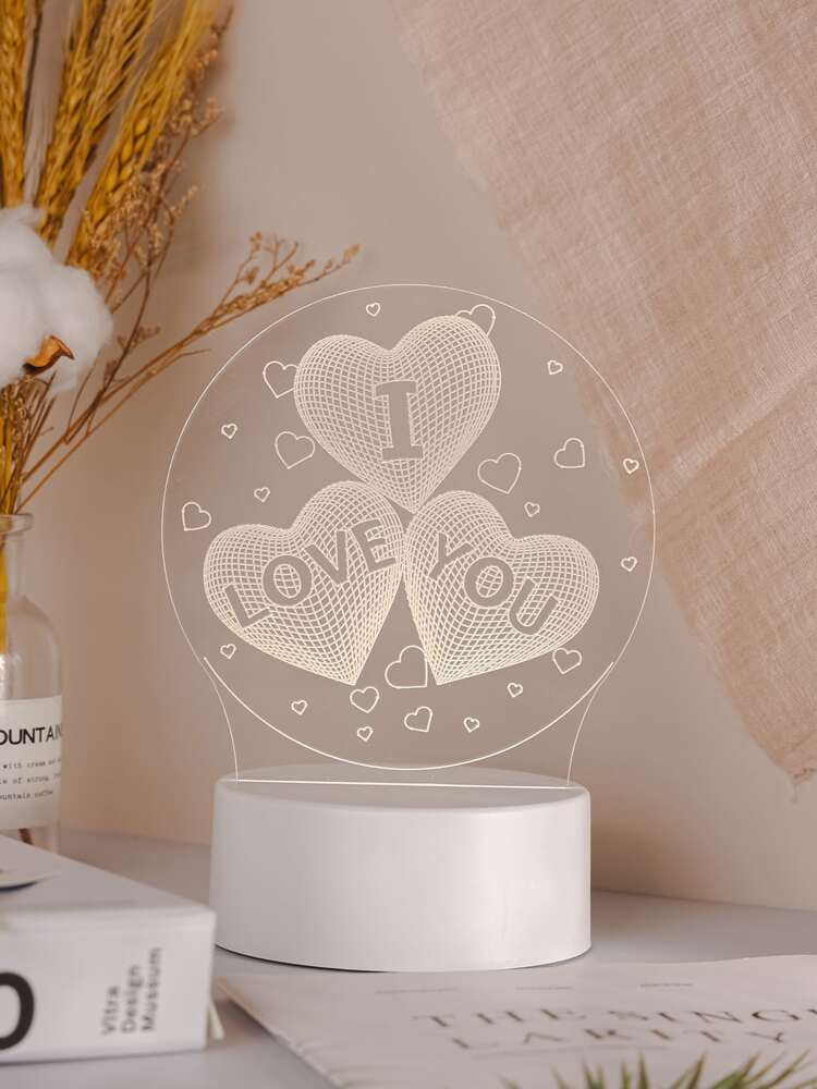 I Love You 3D Acrylic USB Led Night Light for Christmas, Valentine's Day, Home, Bedroom, Birthday, Decoration and Wedding Gifts