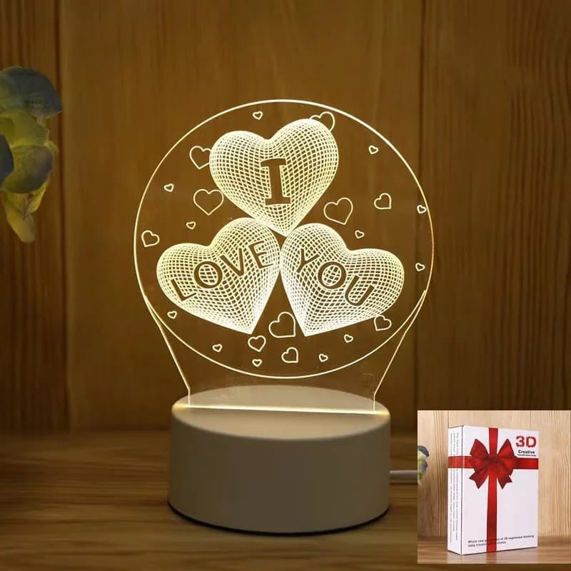 I Love You 3D Acrylic USB Led Night Light for Christmas, Valentine's Day, Home, Bedroom, Birthday, Decoration and Wedding Gifts