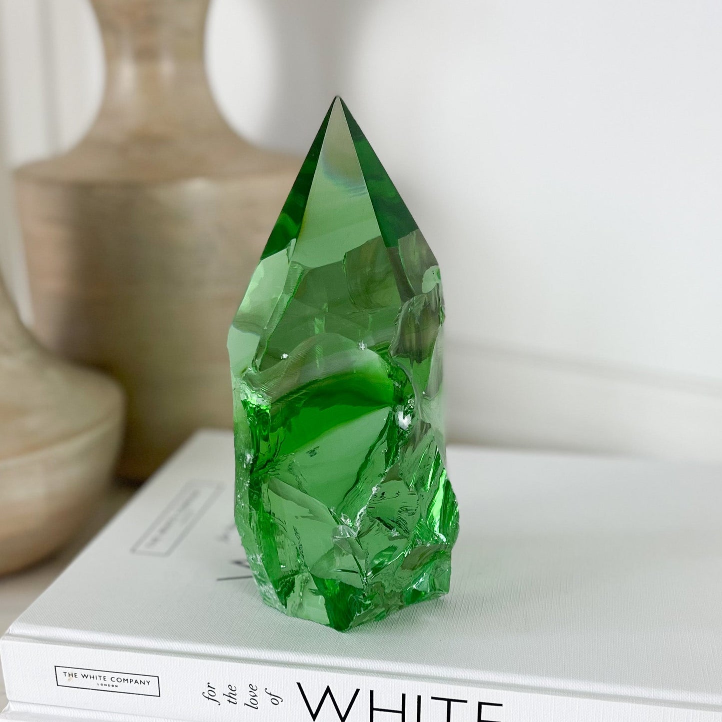 Rustic Emerald Green Glass Point