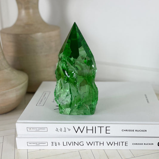 Rustic Emerald Green Glass Point