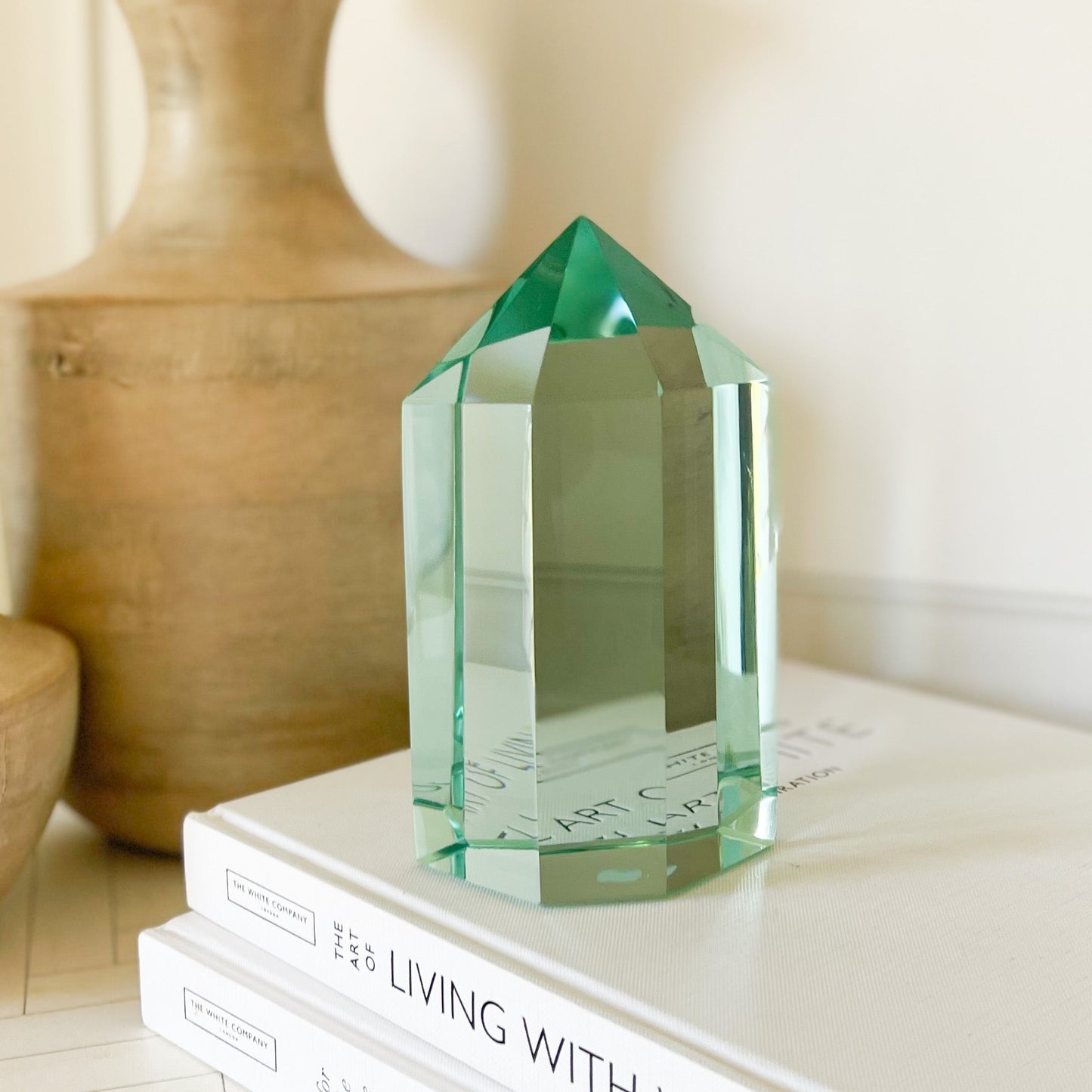 Faceted Green Glass Point