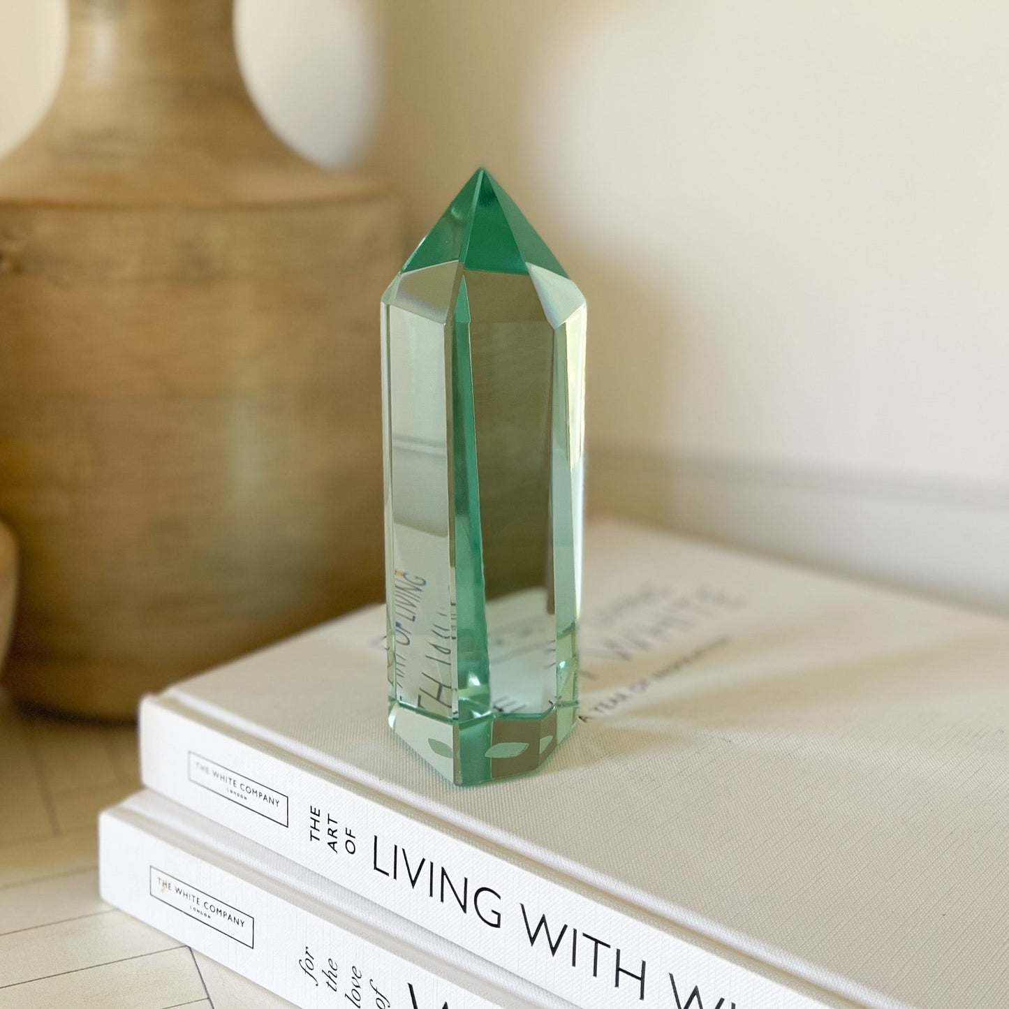 Faceted Green Glass Point