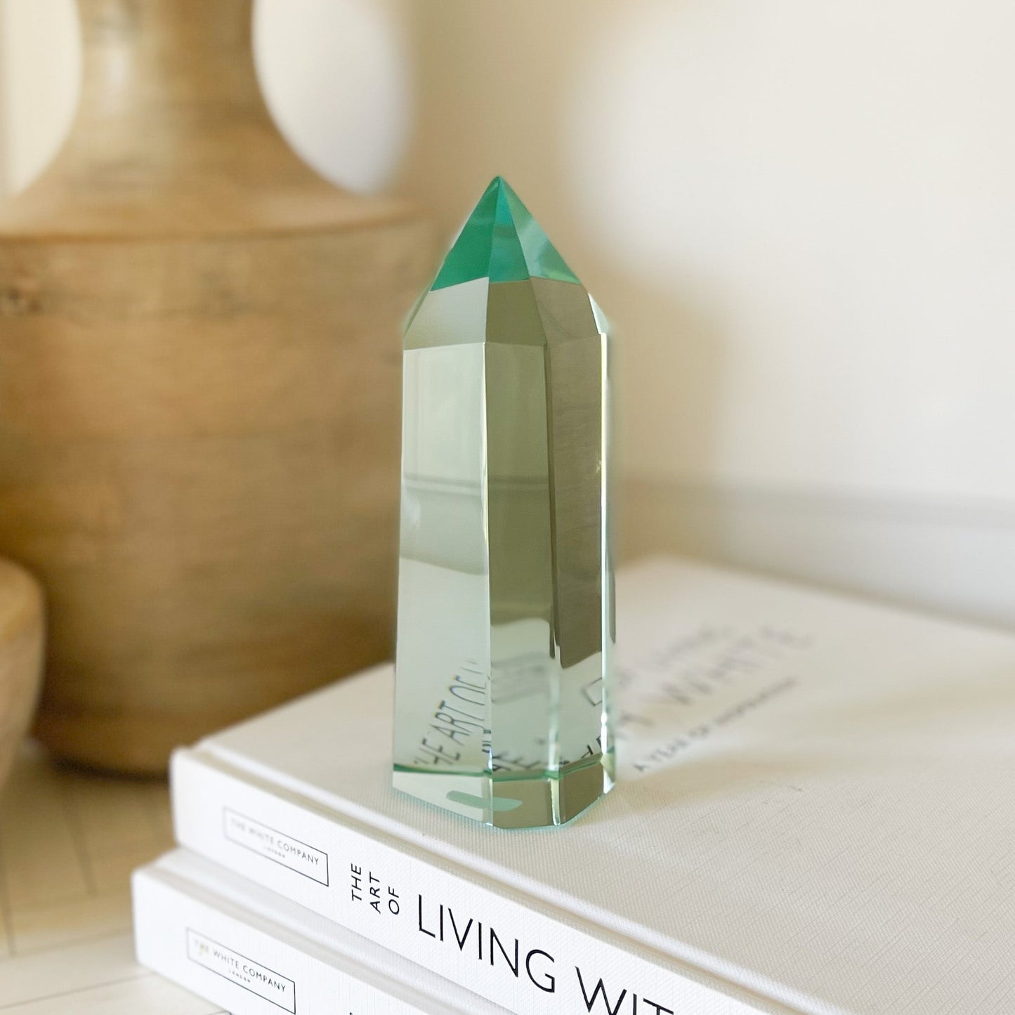 Faceted Green Glass Point