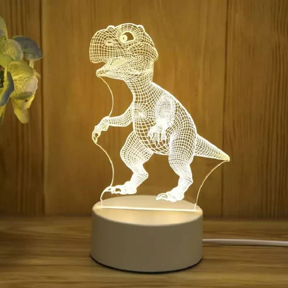 Baby Dinosaur 3D Acrylic USB Led Night Light for Christmas, Home, Bedroom, Birthday, Decoration and Wedding Gifts