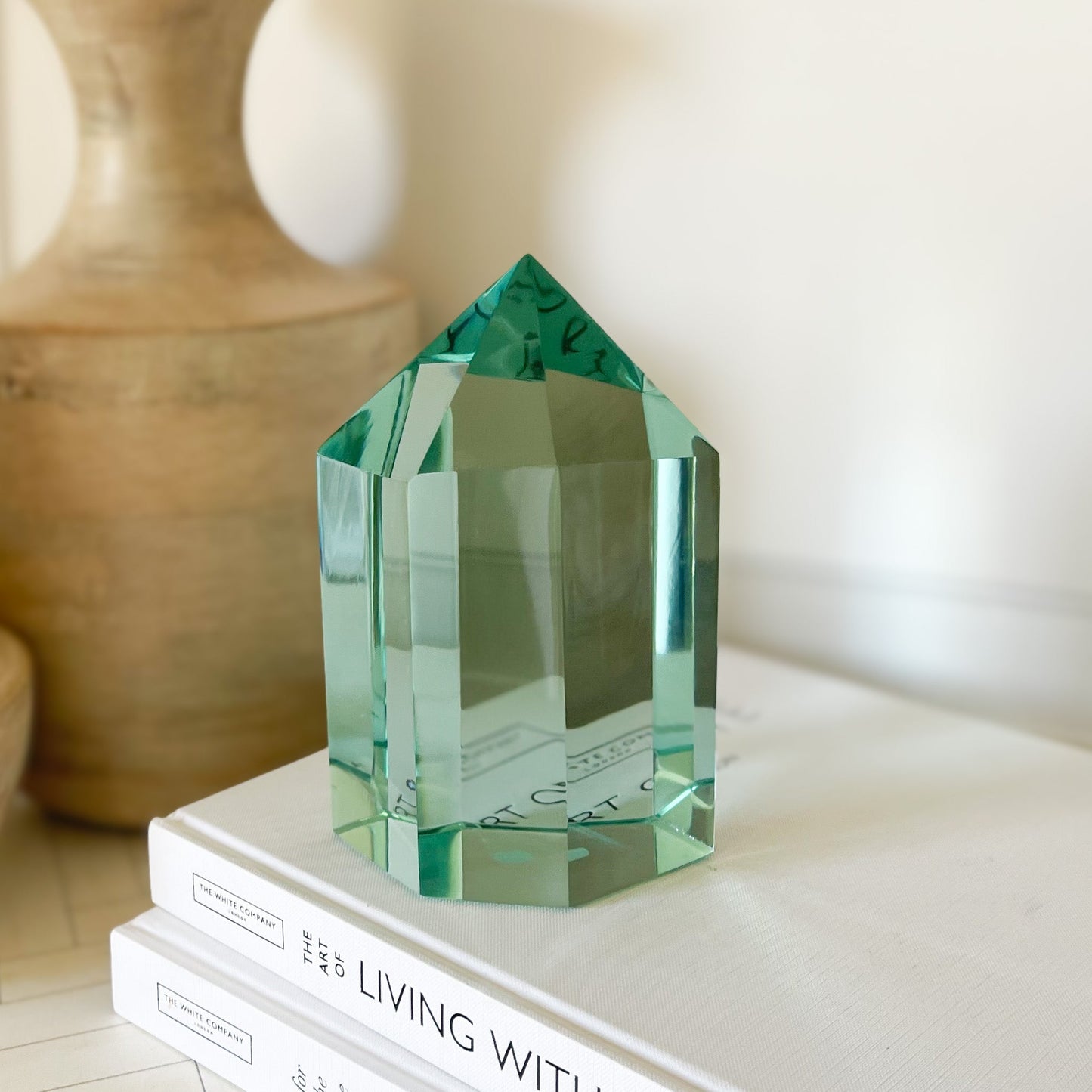 Faceted Green Glass Point