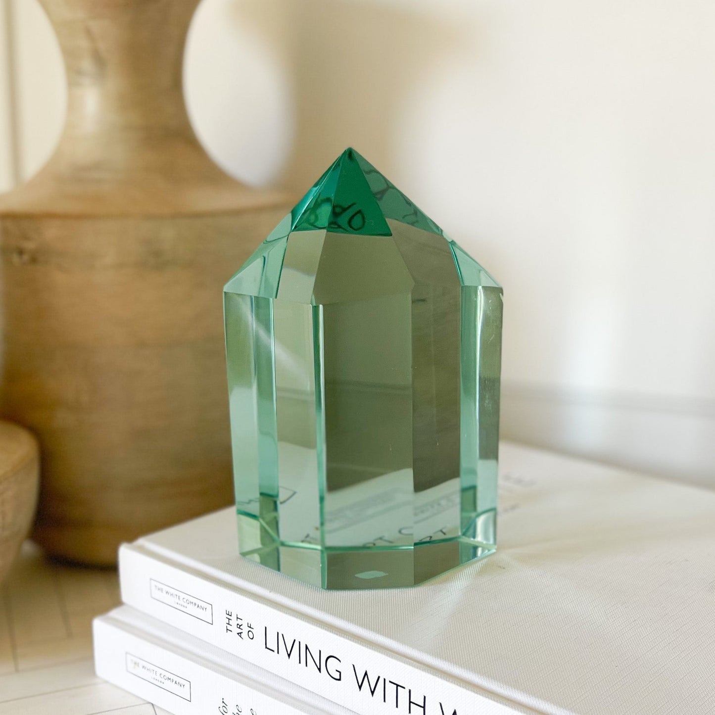 Faceted Green Glass Point