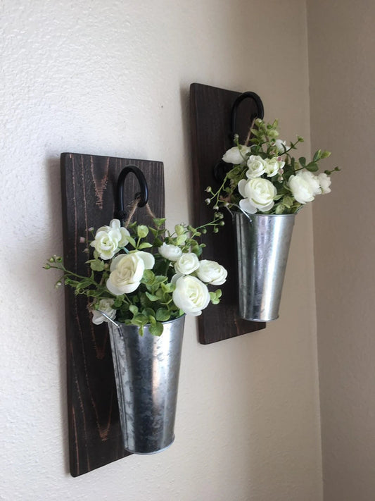 Rustic Wall Decor, Rustic Decor, Farmhouse Wall Decor, Wall Decor, Home Decor, Galvanized Wall Decor, Metal Wall Decor, Hanging Planter, Sconces