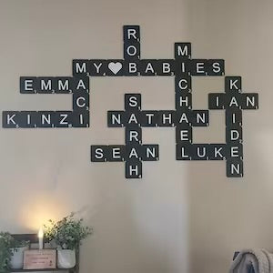 Scrabble Tile Wall Decor, Large Scrabble Tiles - Scrabble Letters - Scrabble Tiles Wall Art - Scrabble Wall Tiles - Large Scrabble Letters - Scrabble Wall Art