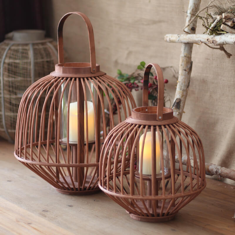 Retro Handmade Rattan Candle Holder