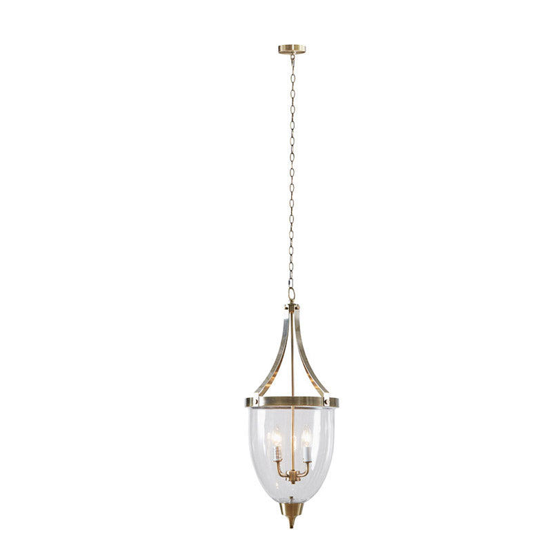 Camden 4-Light Glass Bowl Shaped Chandelier with Antique Brass Finish