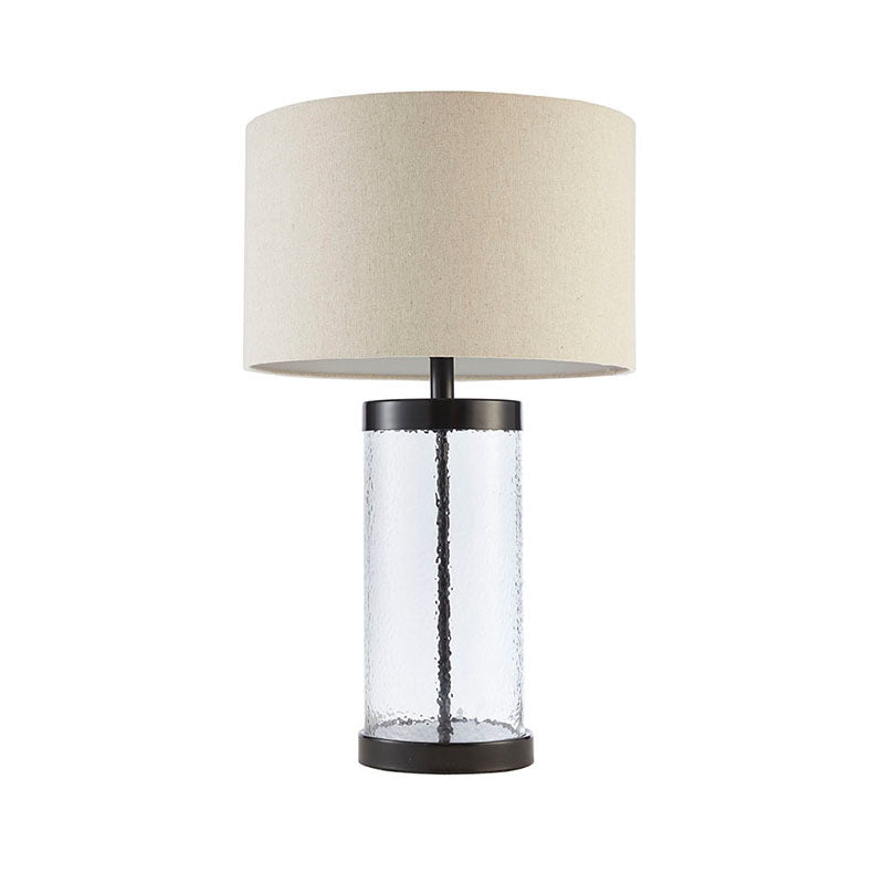 16" Modern Clear Glass Cylinder Table Lamp