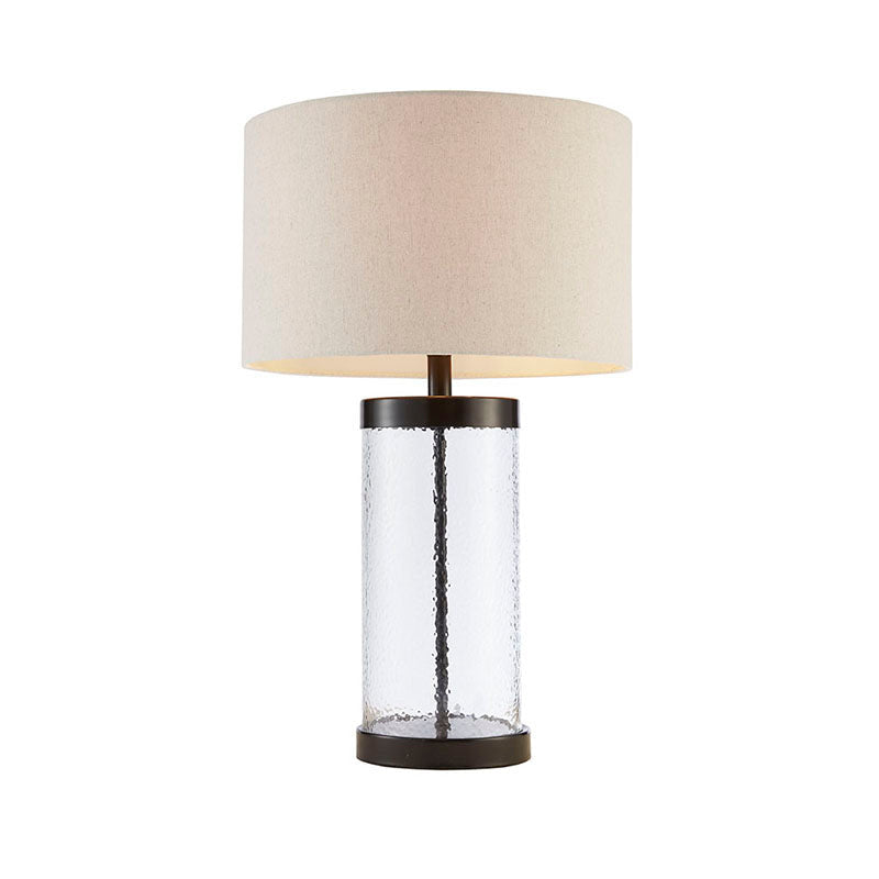 16" Modern Clear Glass Cylinder Table Lamp