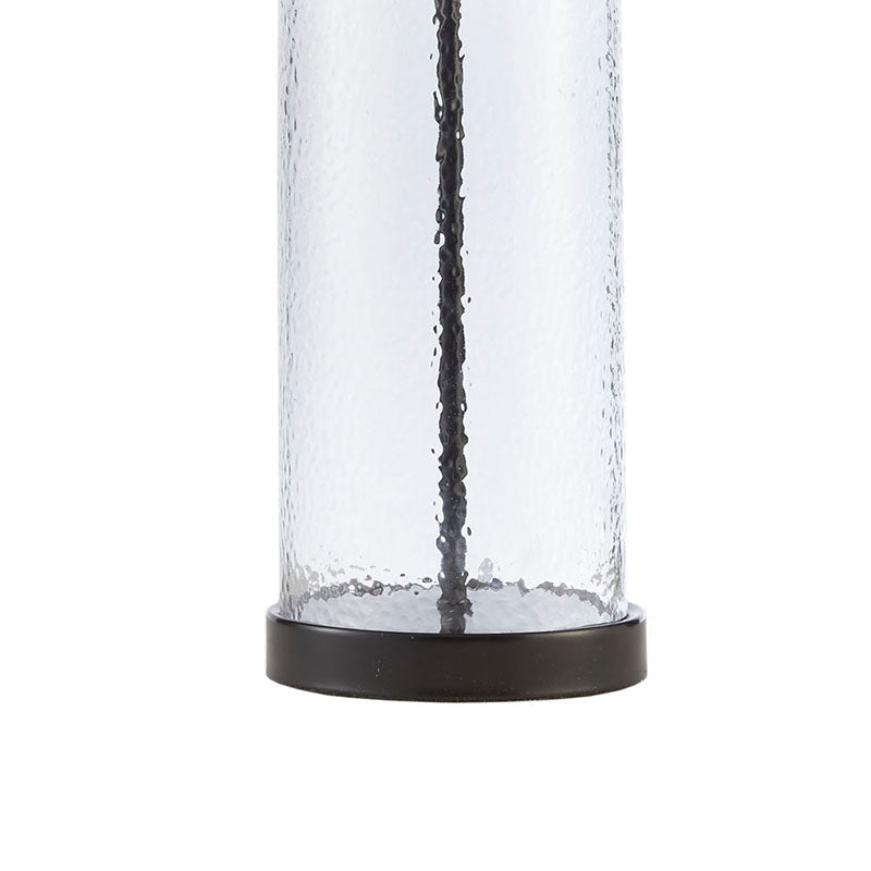 16" Modern Clear Glass Cylinder Table Lamp