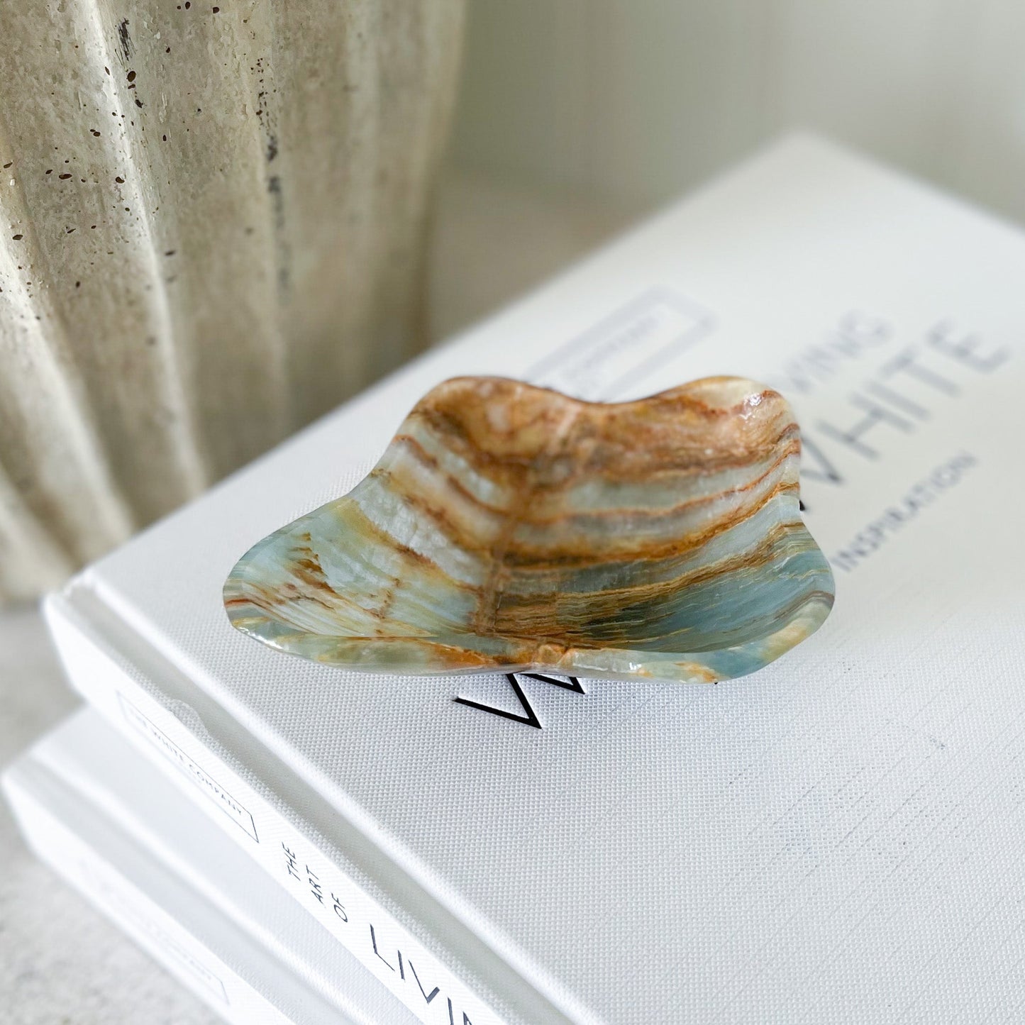 Small Hand Carved Blue Onyx Dish