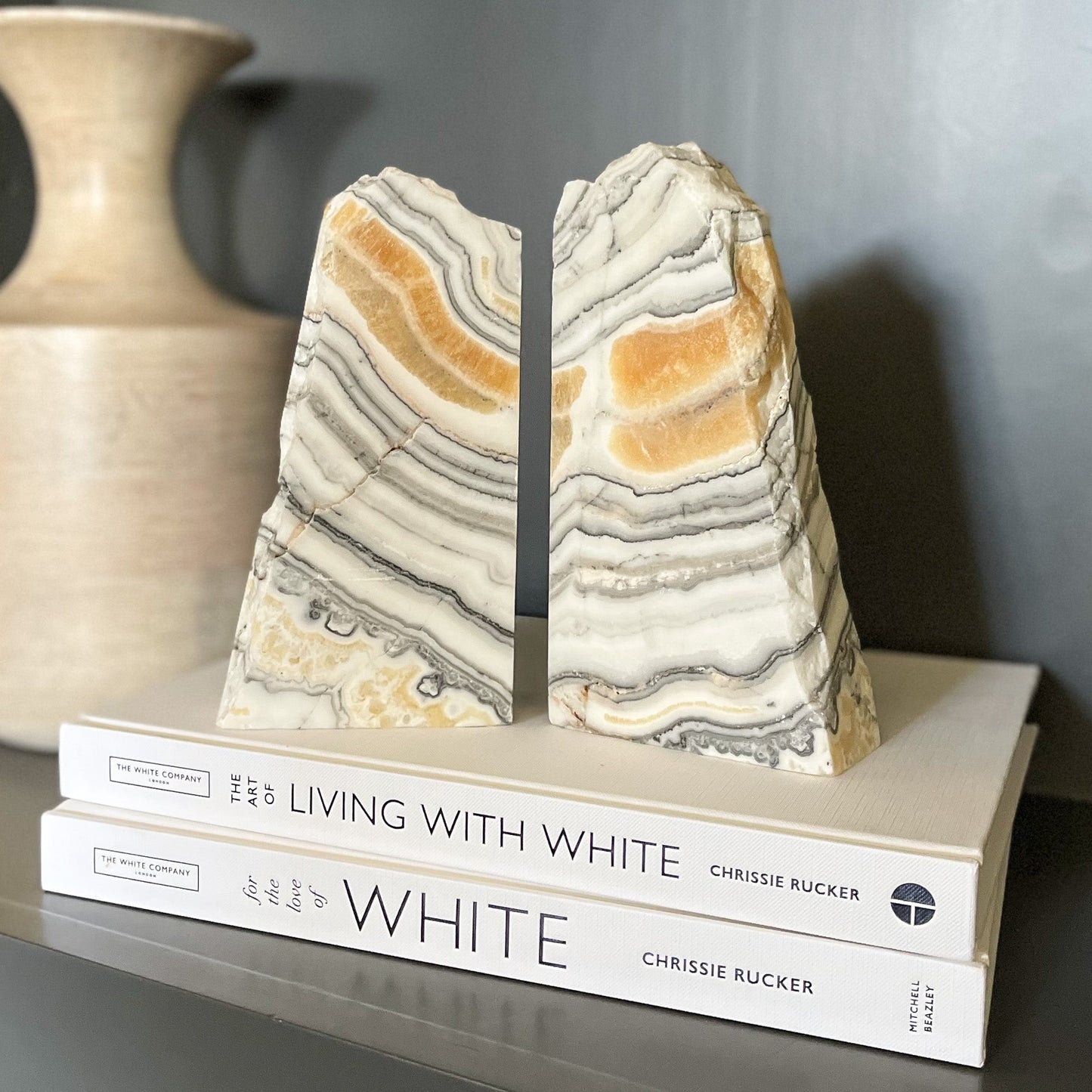 Zebra Calcite Bookend Pair