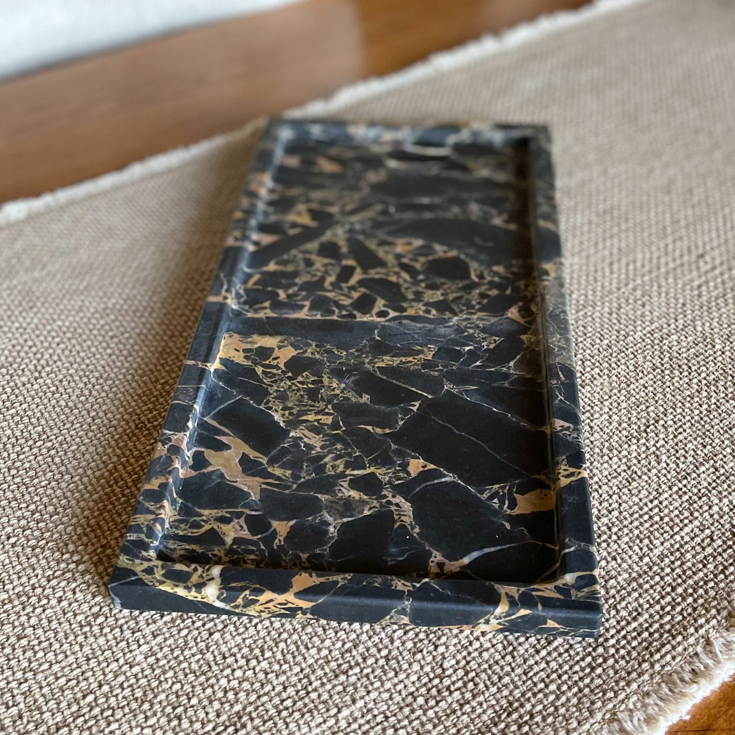 Large Portoro Gold Marble Tray