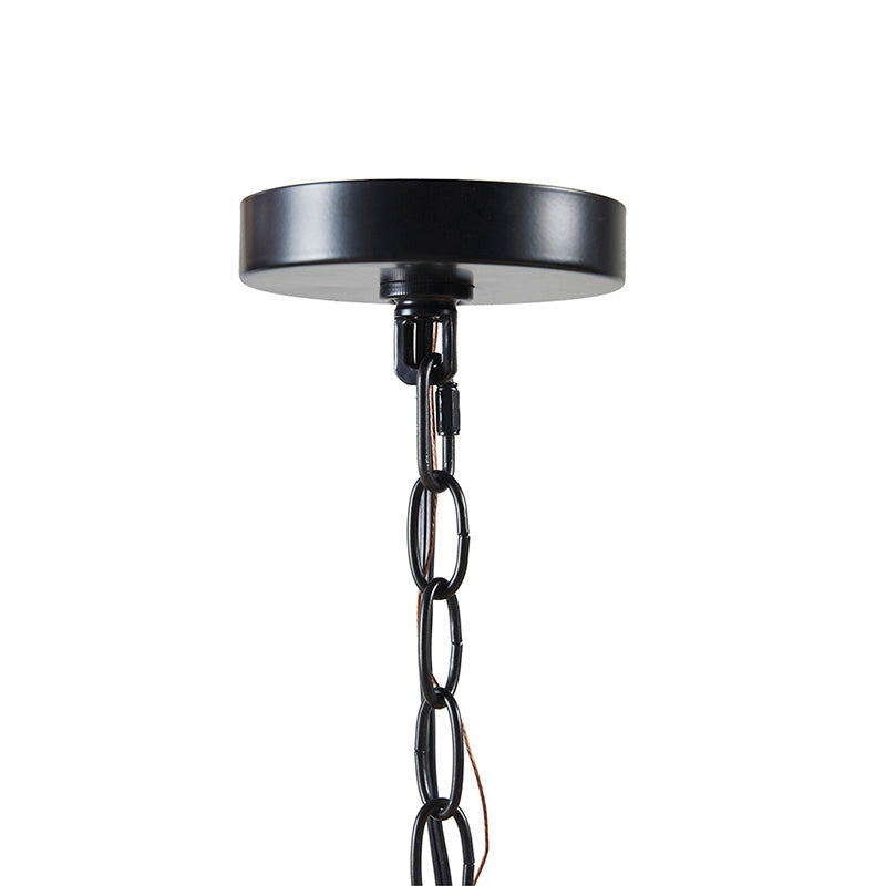 3-Light Adele Farmhouse Metal Pendant in Black & White Finish