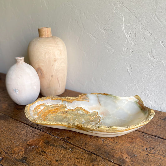 Hand Carved Green Onyx Bowl