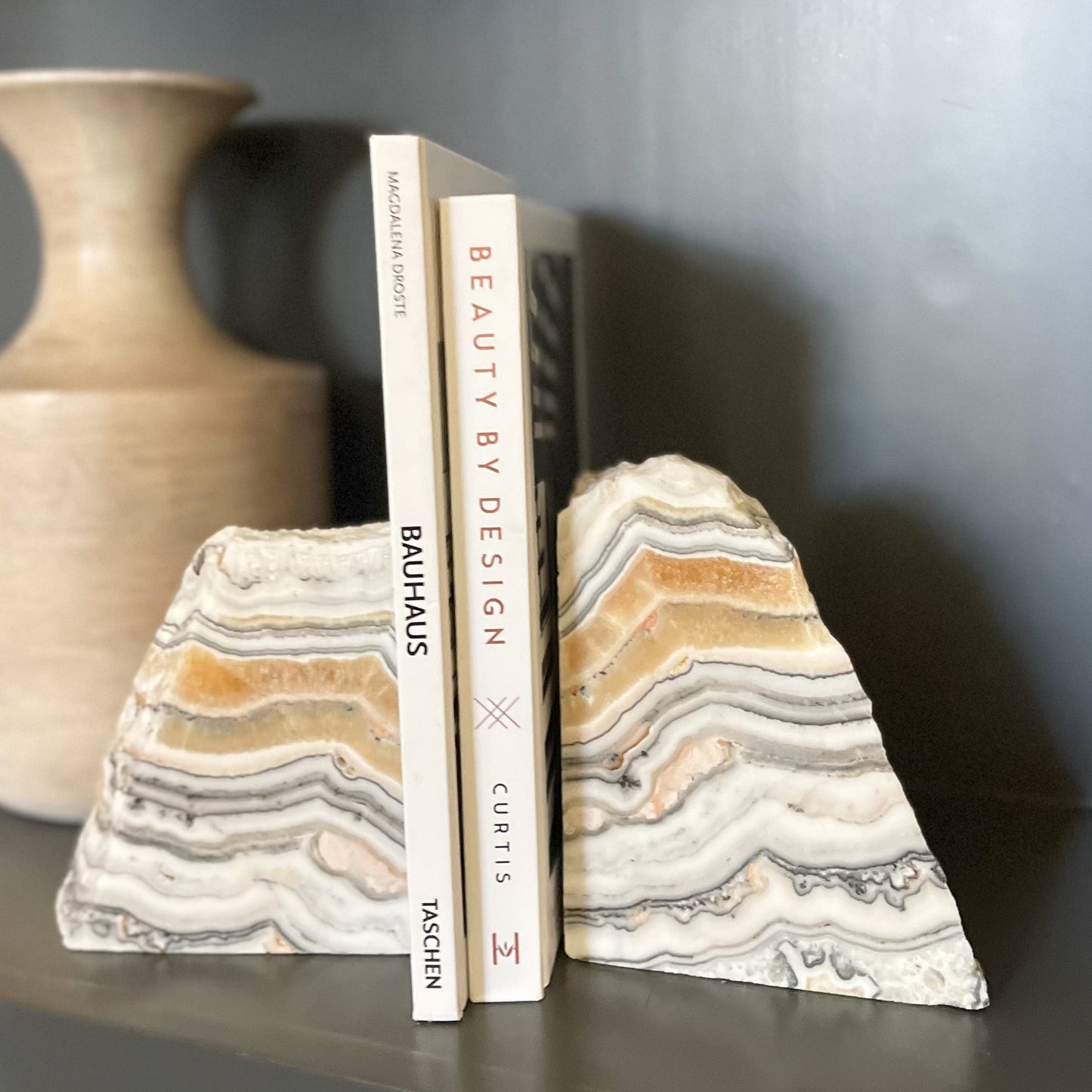 Zebra Calcite Bookend Pair