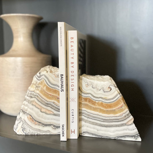 Zebra Calcite Bookend Pair