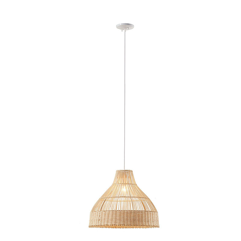 50.75 Wren Bell Shaped Bamboo Pendant Light