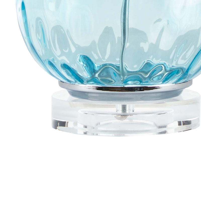 14" Modern Light Blue Ombre Glass Table Lamp with Drum Shade