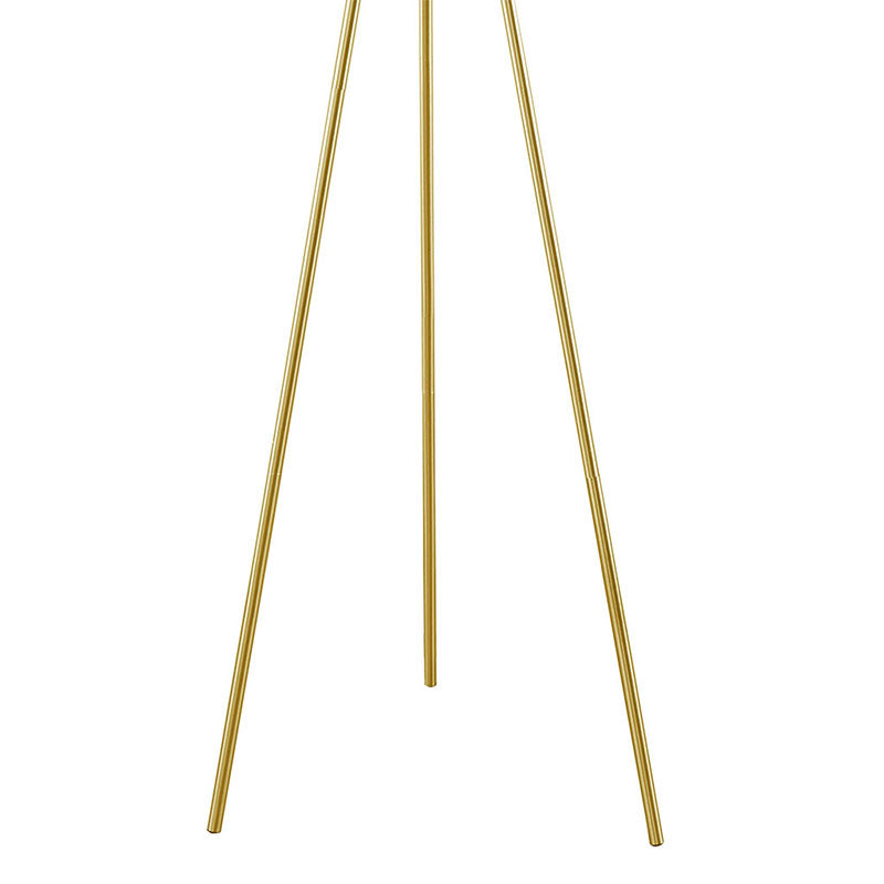 20" Modern Gold Metal Tripod Floor Lamp with Glass Shade