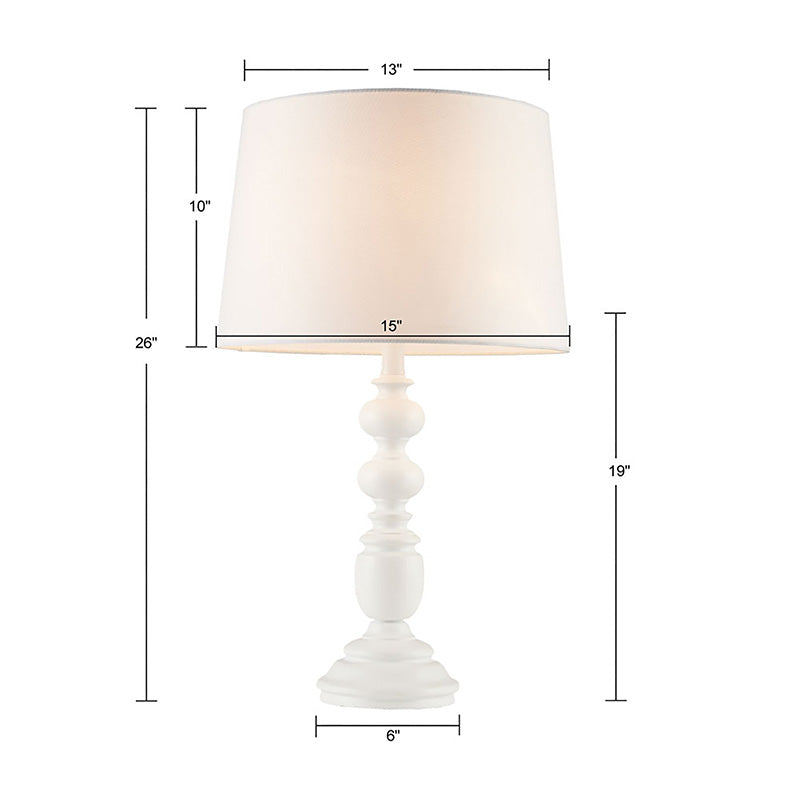 26" Martha Stewart White Resin Buffet Table Lamp