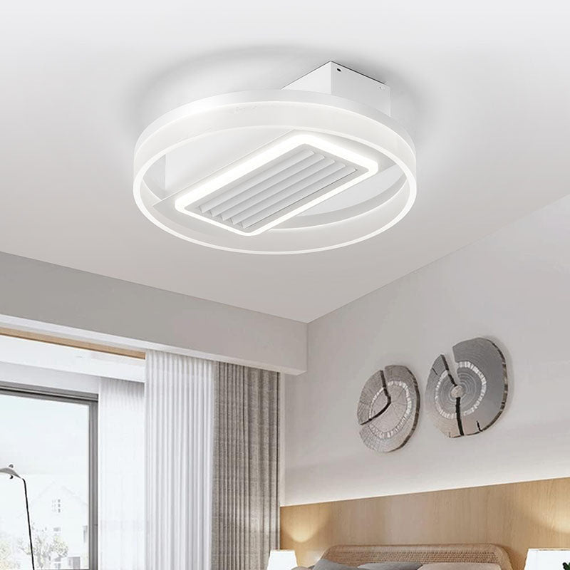 19.70" White Bladeless Ceiling Fan with Dimmable LED Light