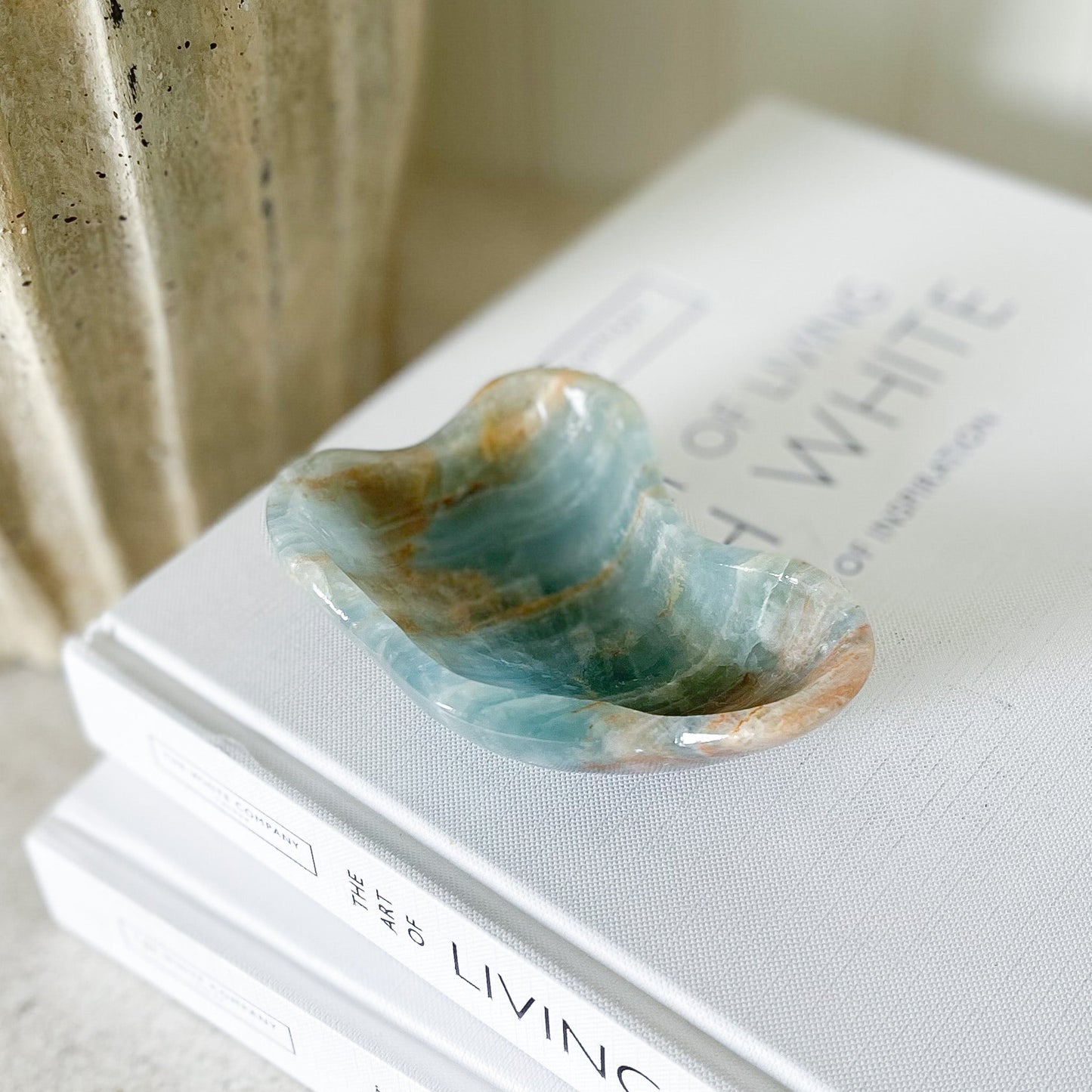 Small Hand Carved Blue Onyx Dish