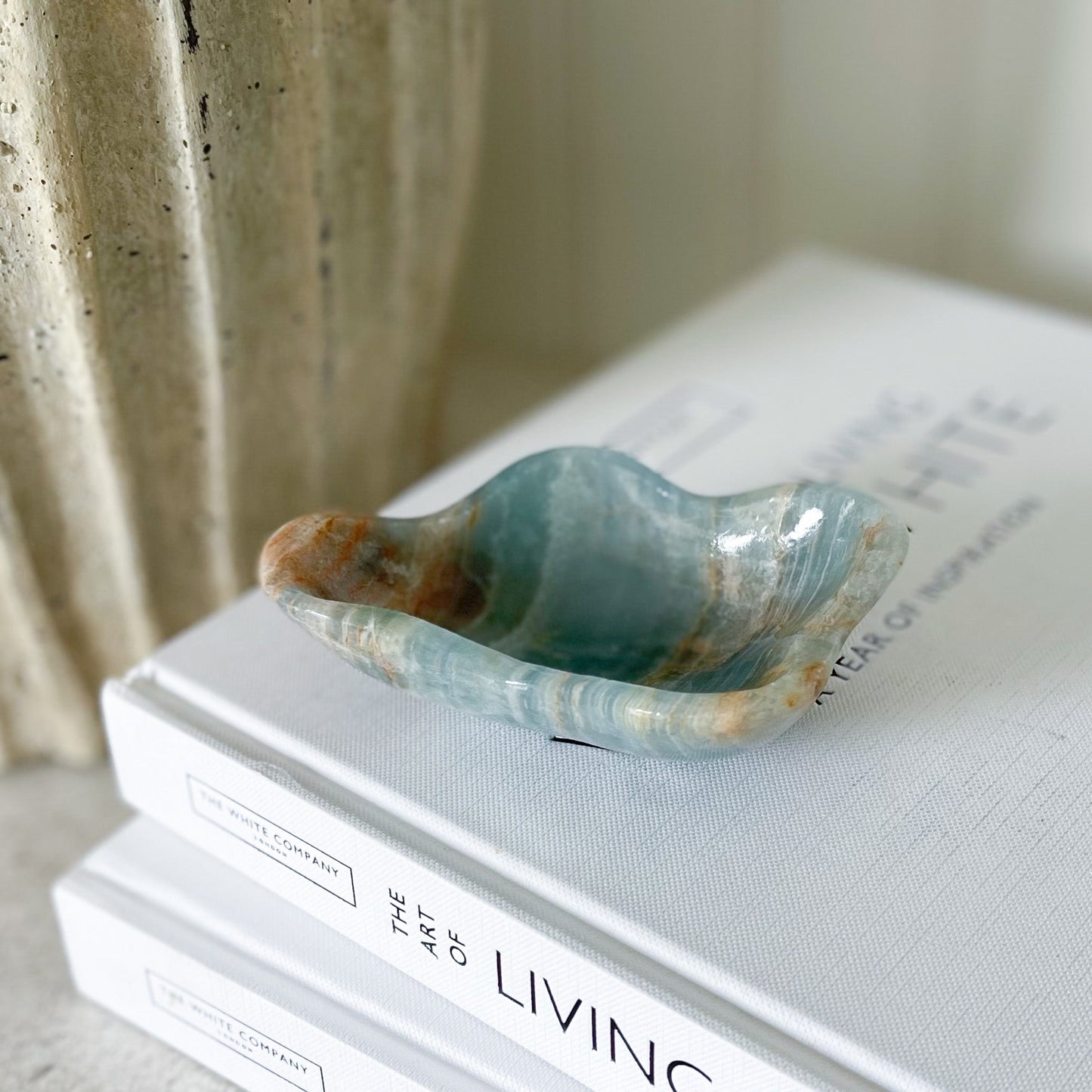 Small Hand Carved Blue Onyx Dish