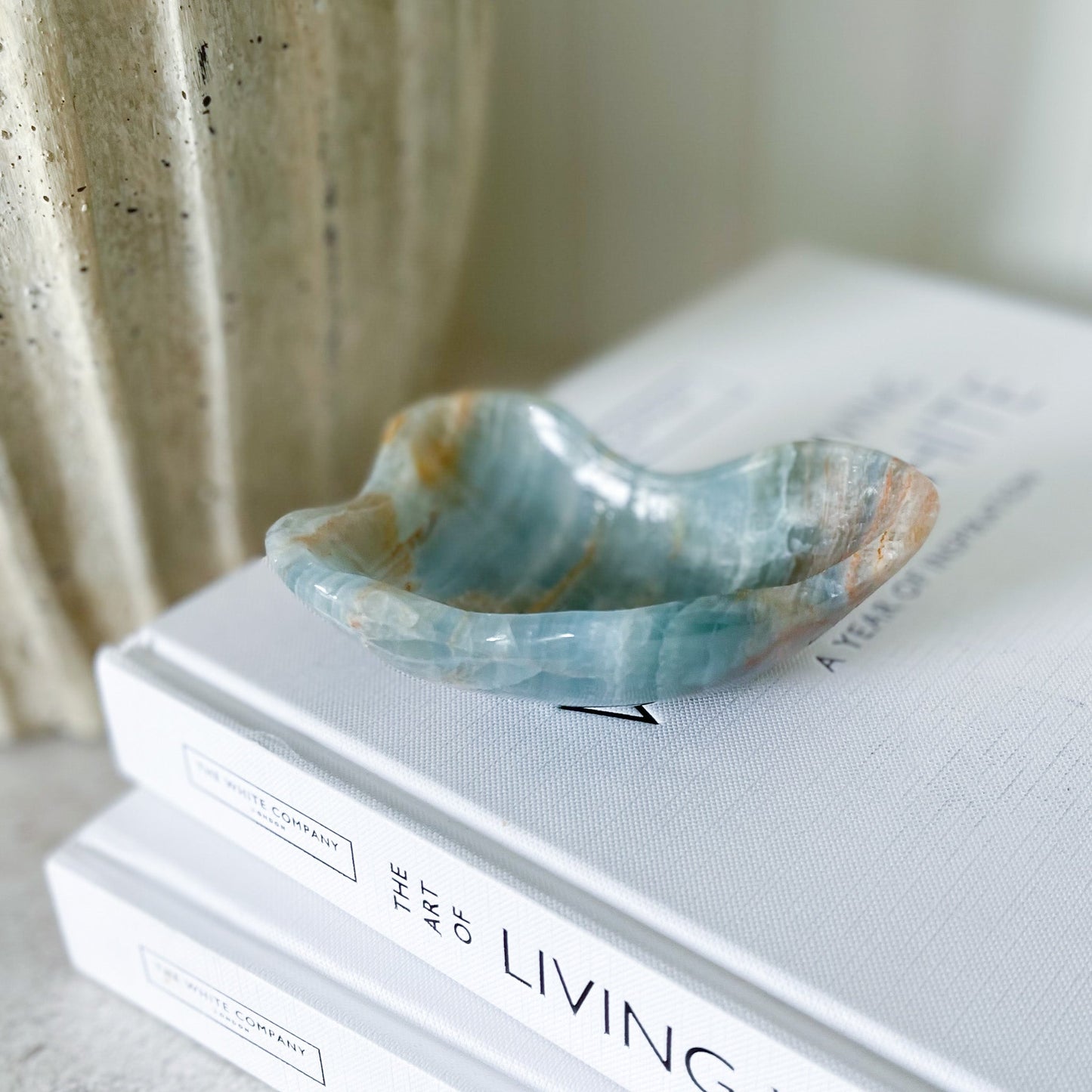 Small Hand Carved Blue Onyx Dish