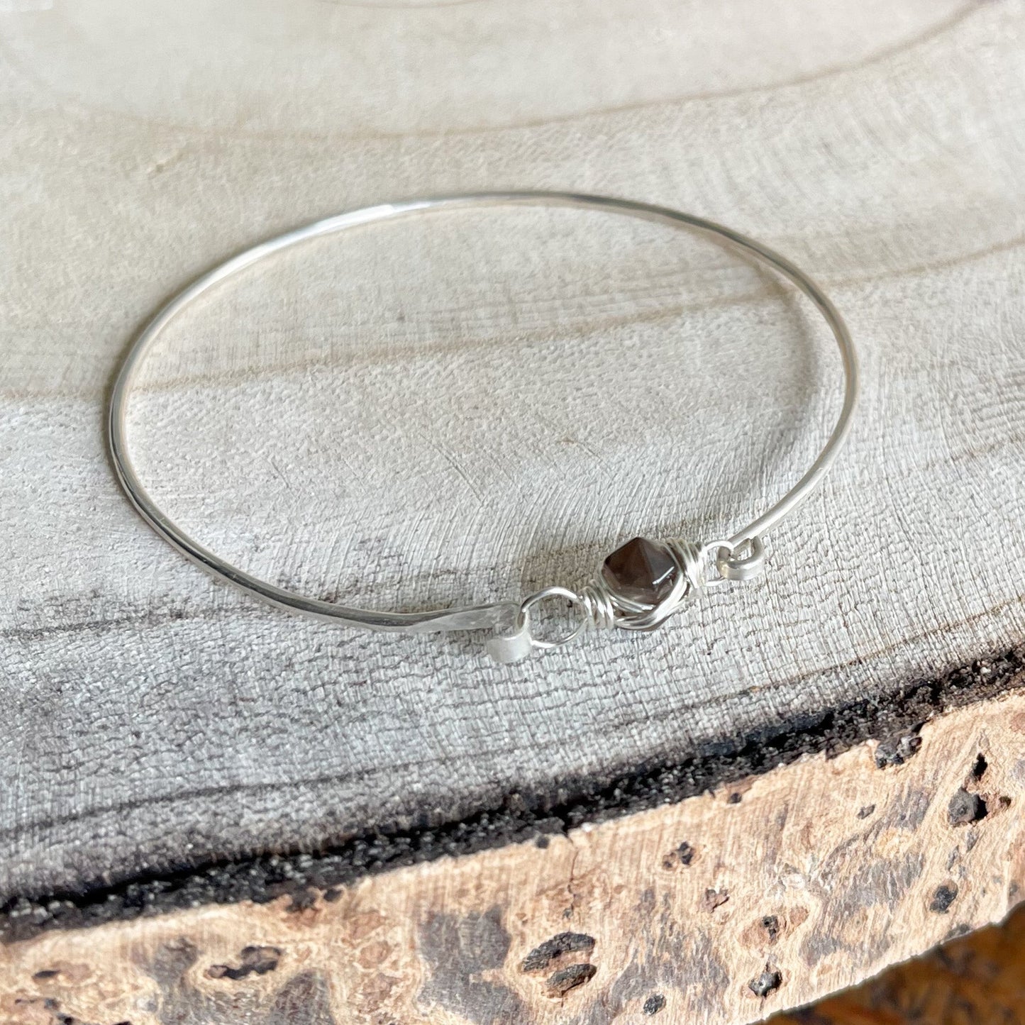 smoky quartz sterling silver gemstone bracelet