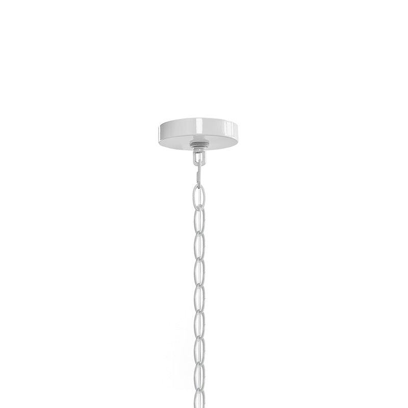 Modern 4-Light Glass Drum Shade Chandelier in White