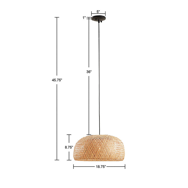 45.50 Astrid Bowl Shaped Bamboo Pendant Light