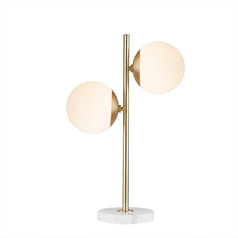 7" Gold Glass Globe Marble Base Table Lamp - Modern LED Light