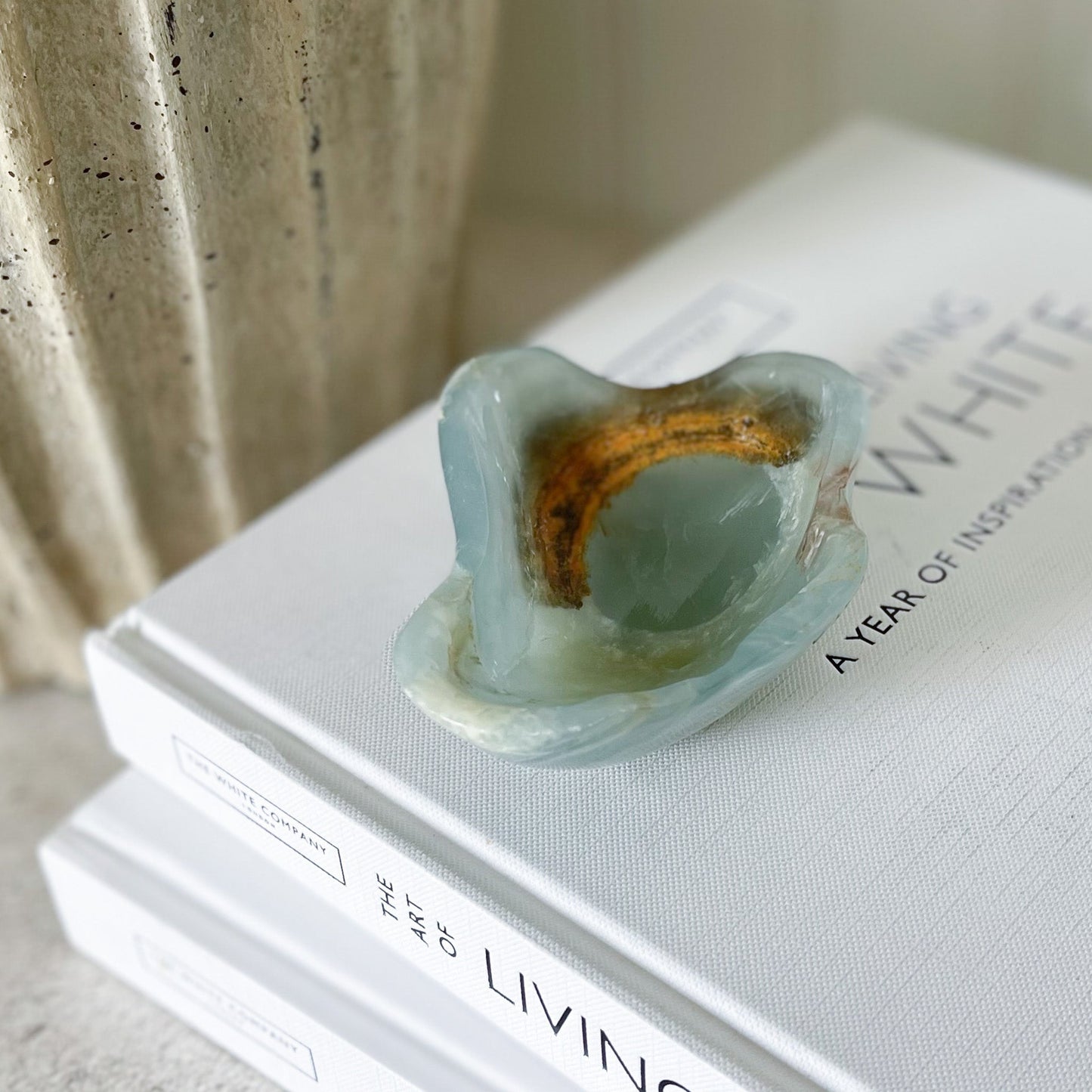 Small Hand Carved Blue Onyx Dish