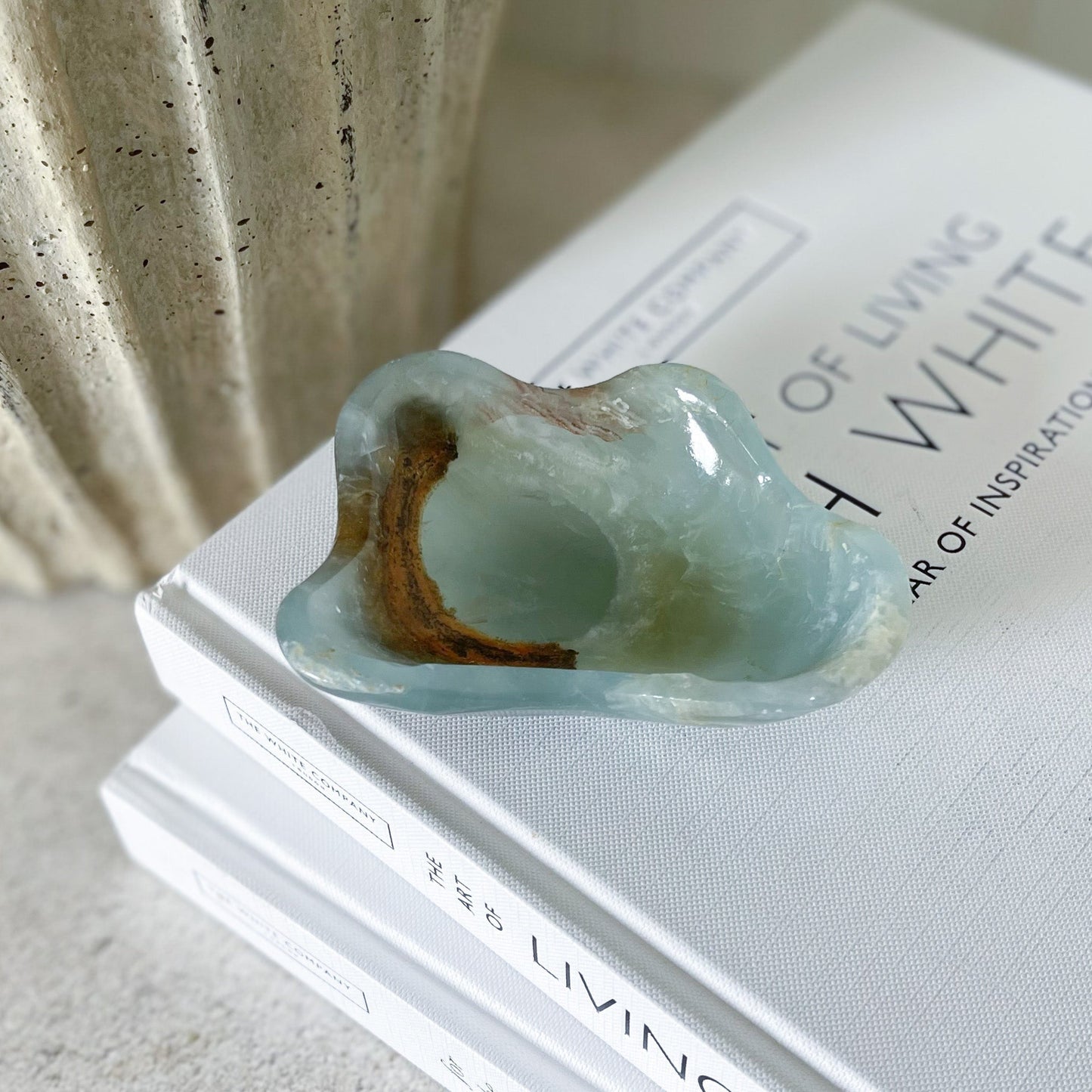 Small Hand Carved Blue Onyx Dish