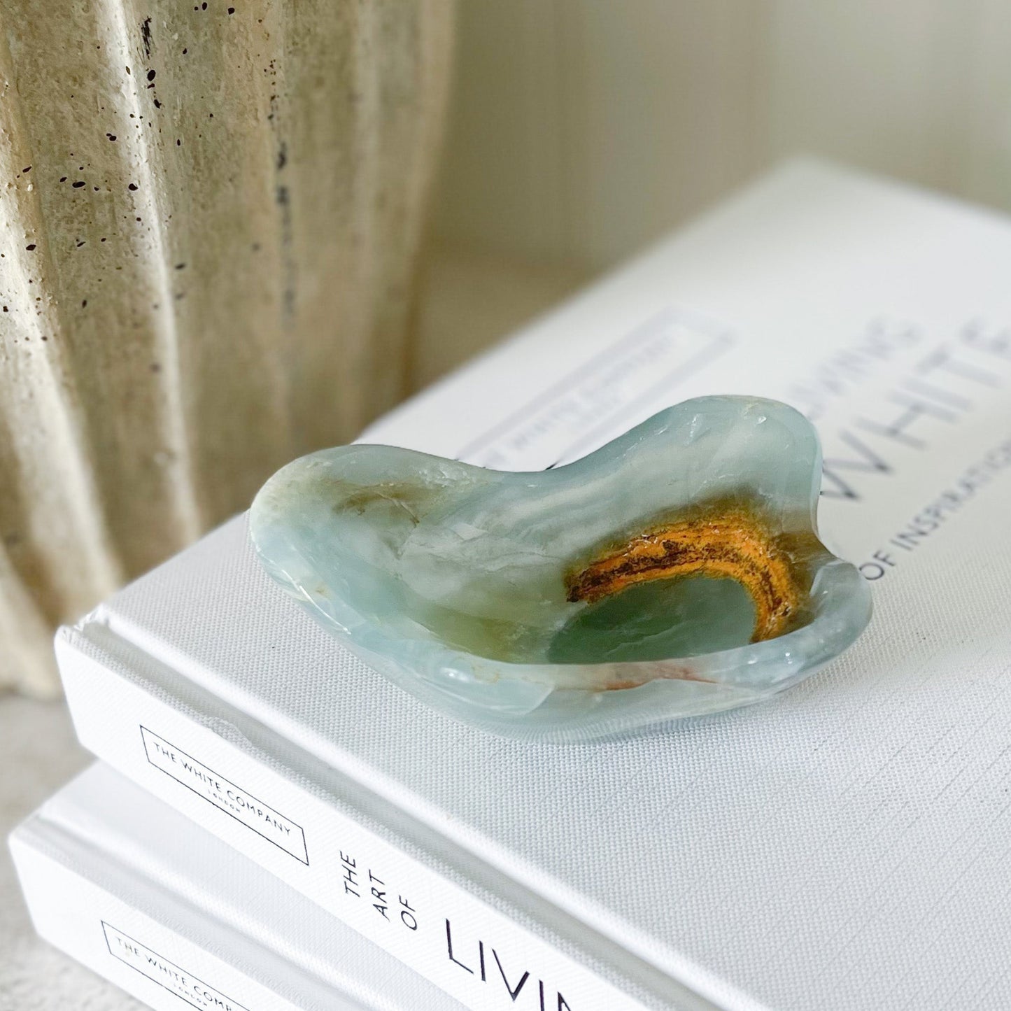 Small Hand Carved Blue Onyx Dish