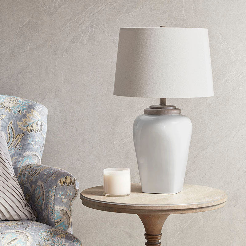 26" Martha Stewart White Ceramic Table Lamp