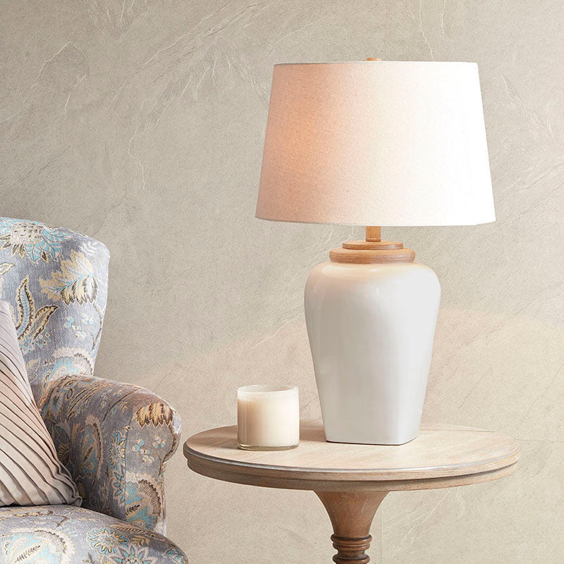 26" Martha Stewart White Ceramic Table Lamp