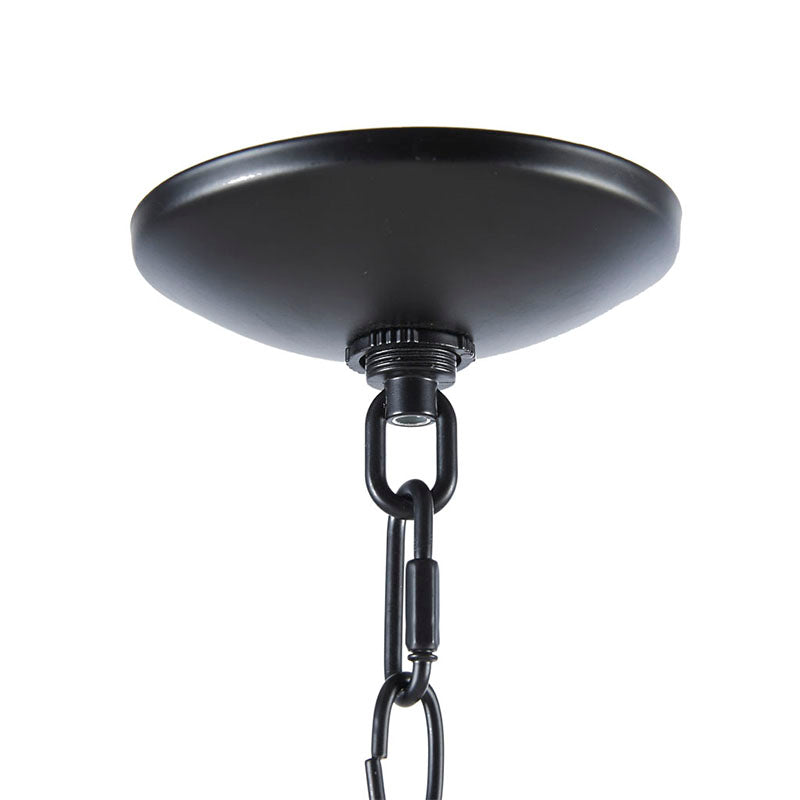 40" Matte Black 6-Light Farmhouse Metal Chandelier - Transitional Style