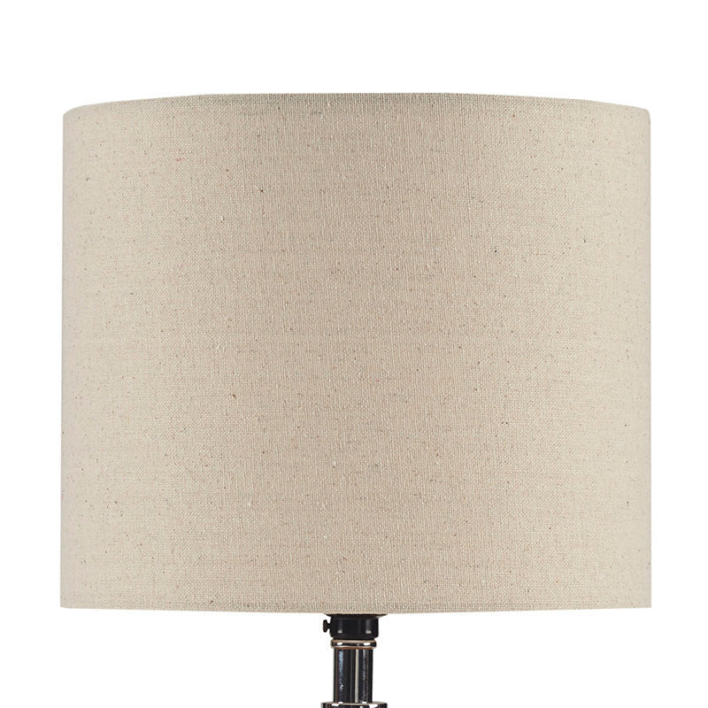 17.32" White Textured Ceramic Table Lamp with Two Tone Base