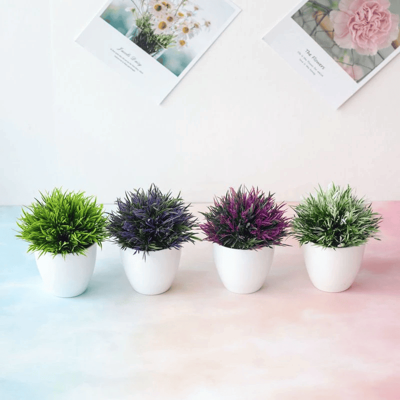 1Pcs Artificial Potted Green Plants Phoenix Grass