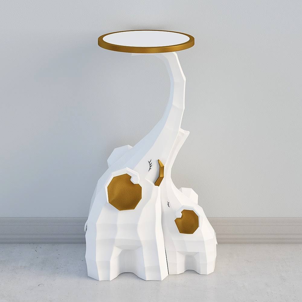 Large Resin Elephant Sculpture with Tray Top